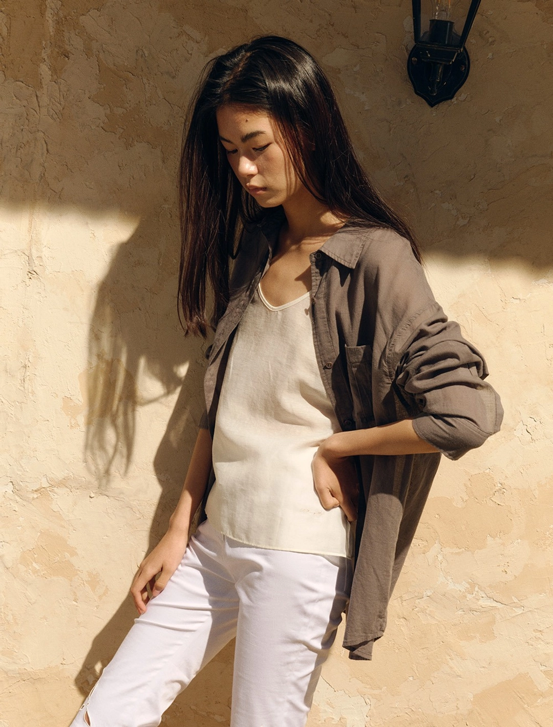 솔티페블 SOFT GAUZE ONE POCKET SHIRT [GREY] 상품 이미지 2