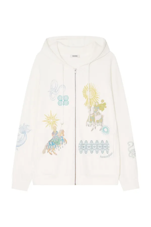 TAROT 02 WAFFLE ZIP-UP HOODIE (WHITE)