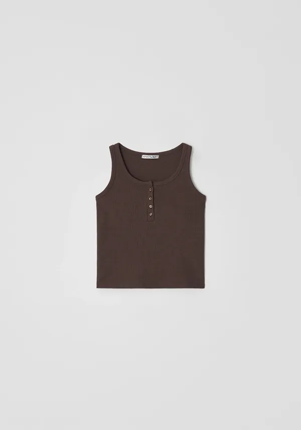 Waffle sleeveless (Brown)