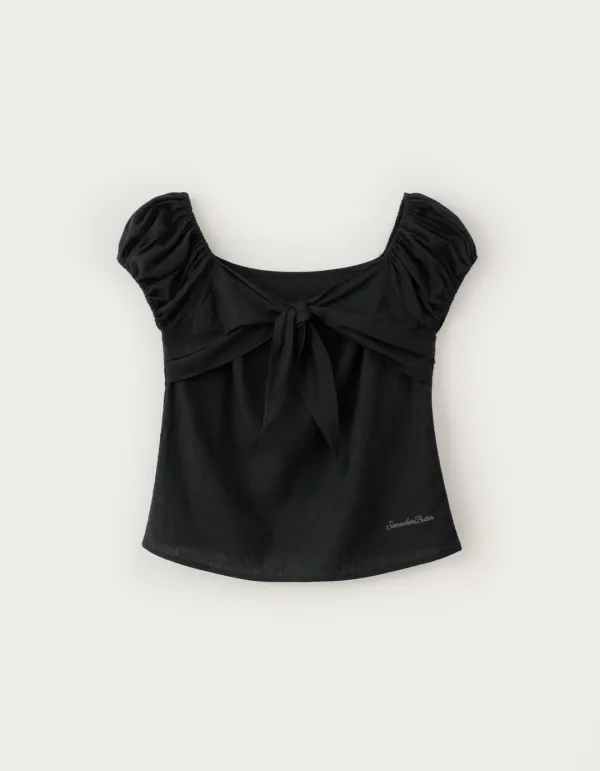 Muet Ribbon Blouse - Black
