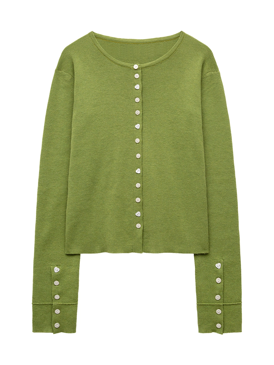 마가린핑거스 HEART BUTTON SLIM CARDIGAN (OLIVE) 상품 이미지 3