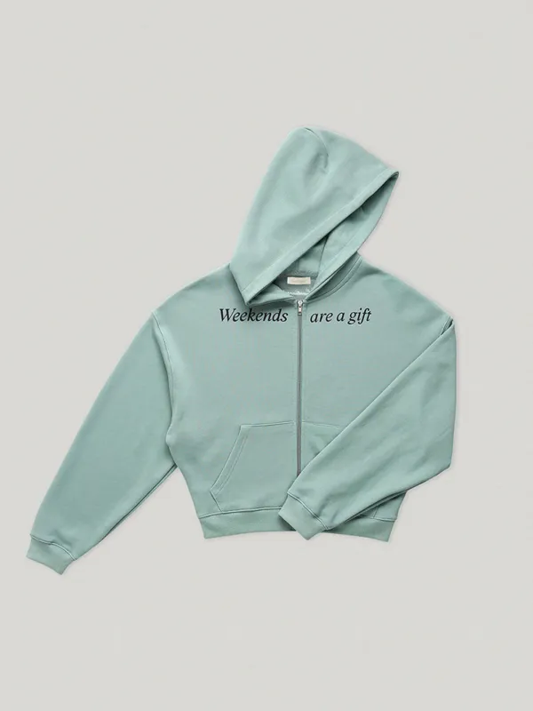 Weekends Hooded Zip Up Mint (3rd) - Smoothmood