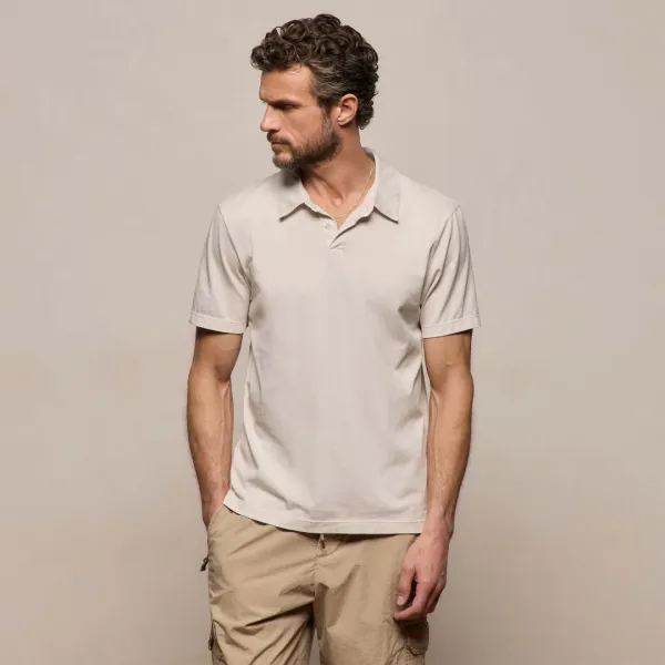 Sueded Jersey Polo - Pearl Pigment