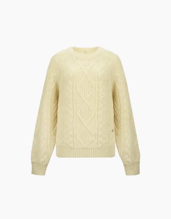 fisherman cable pullover - butter
