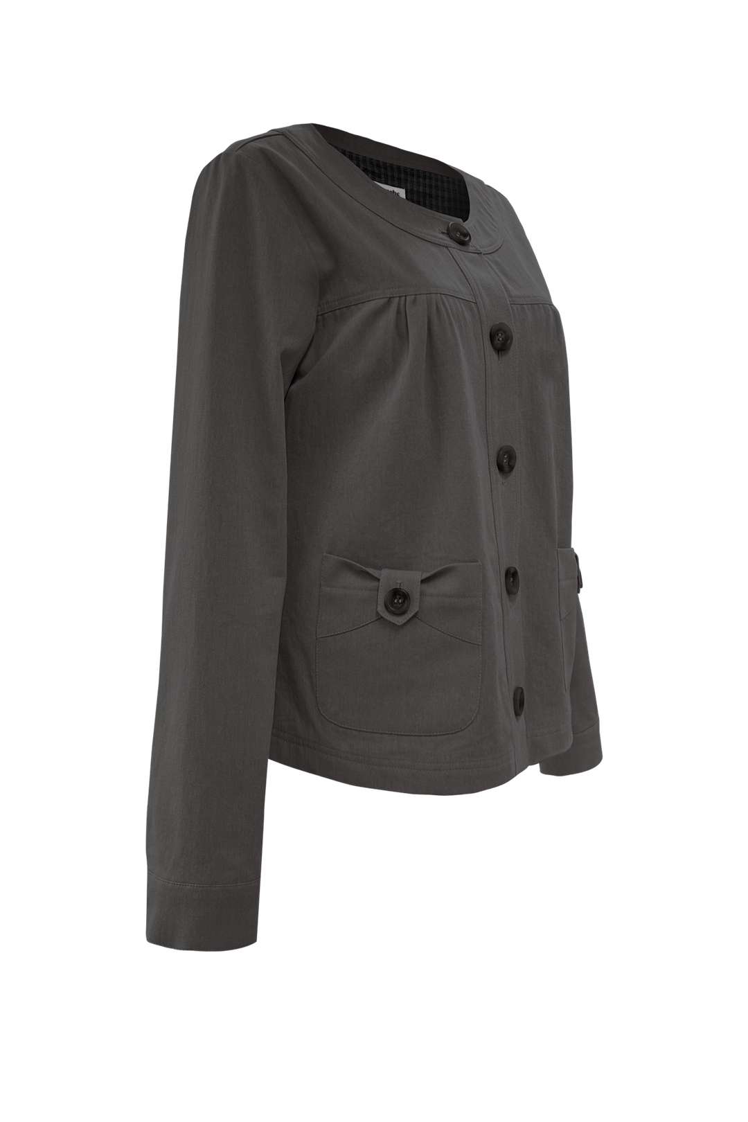 체메씨 BLUSH BOW ROUND JACKET (CHARCOAL) 상품 이미지 2