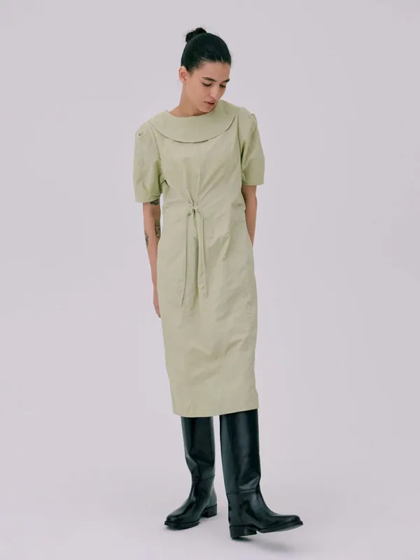Puff sleeve dress_Light Khaki