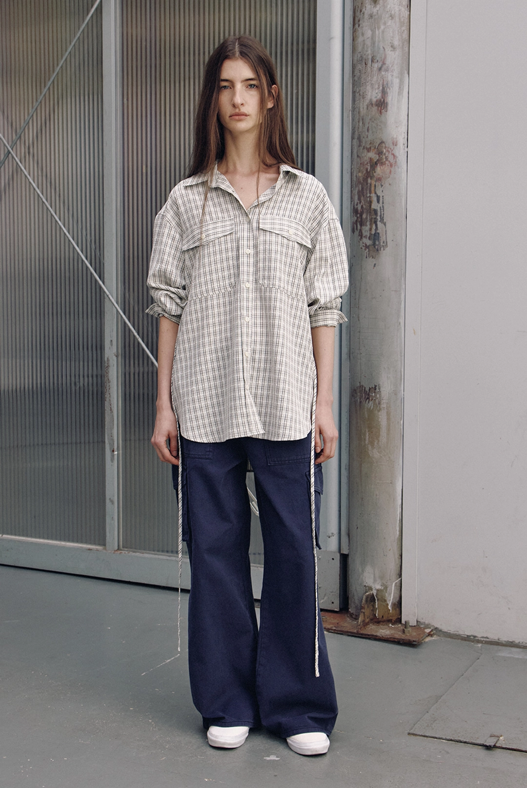 브렌다 브렌든 pocket loosefit shirts - check 상품 이미지 1