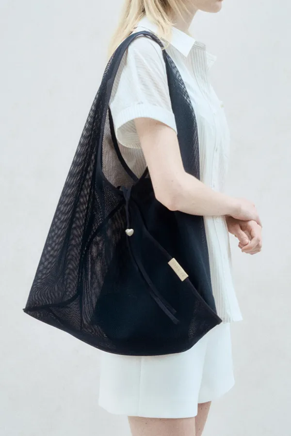 MESH SHOPPER BAG NAVY