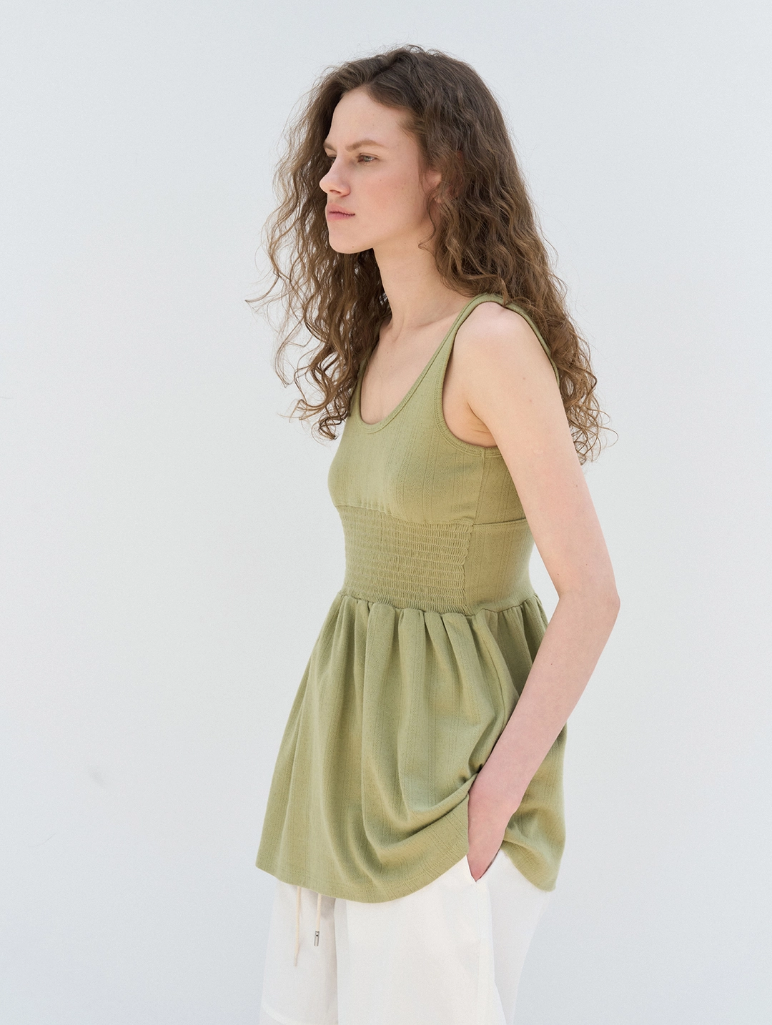 포에토 Jacquard cotton dress - apple green 상품 이미지 2