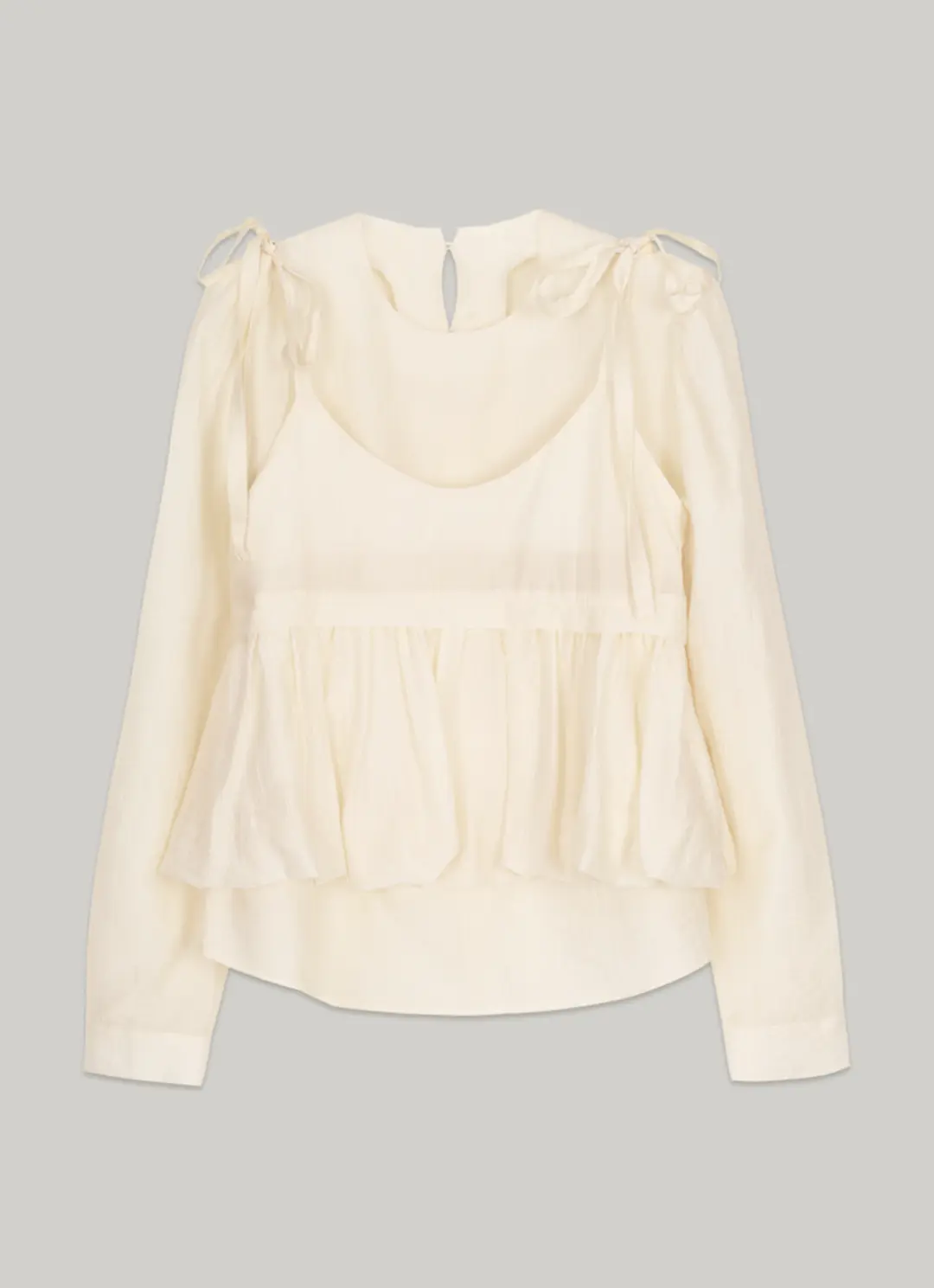 아워코모스 comos 1376 balloon bustier set-up blouse (cream) 상품 이미지 3