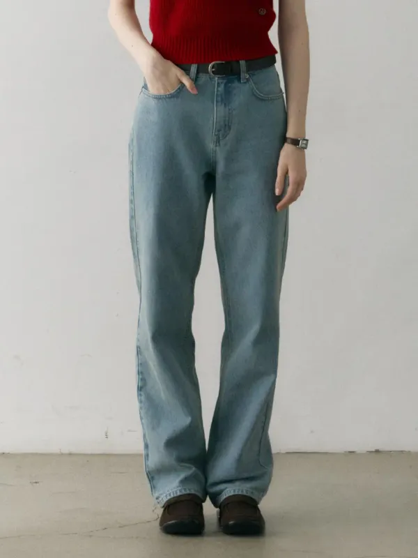 Essential Straight Denim Pants Vintage Blue (WINTER VER.)