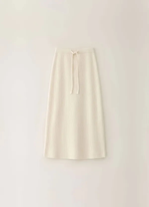 Knitted Maxi Skirt - Ivory