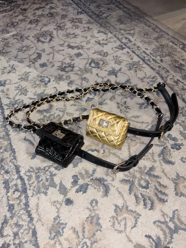 Coin Purse Chain Belt Gold