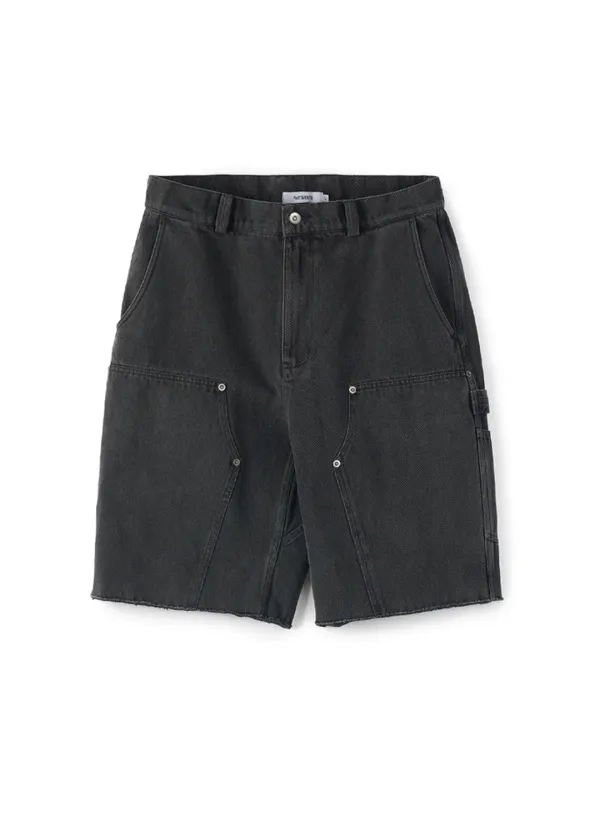Cut-Off Carpenter Shorts_Washed Black