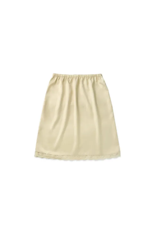 Satin midi skirt_butter
