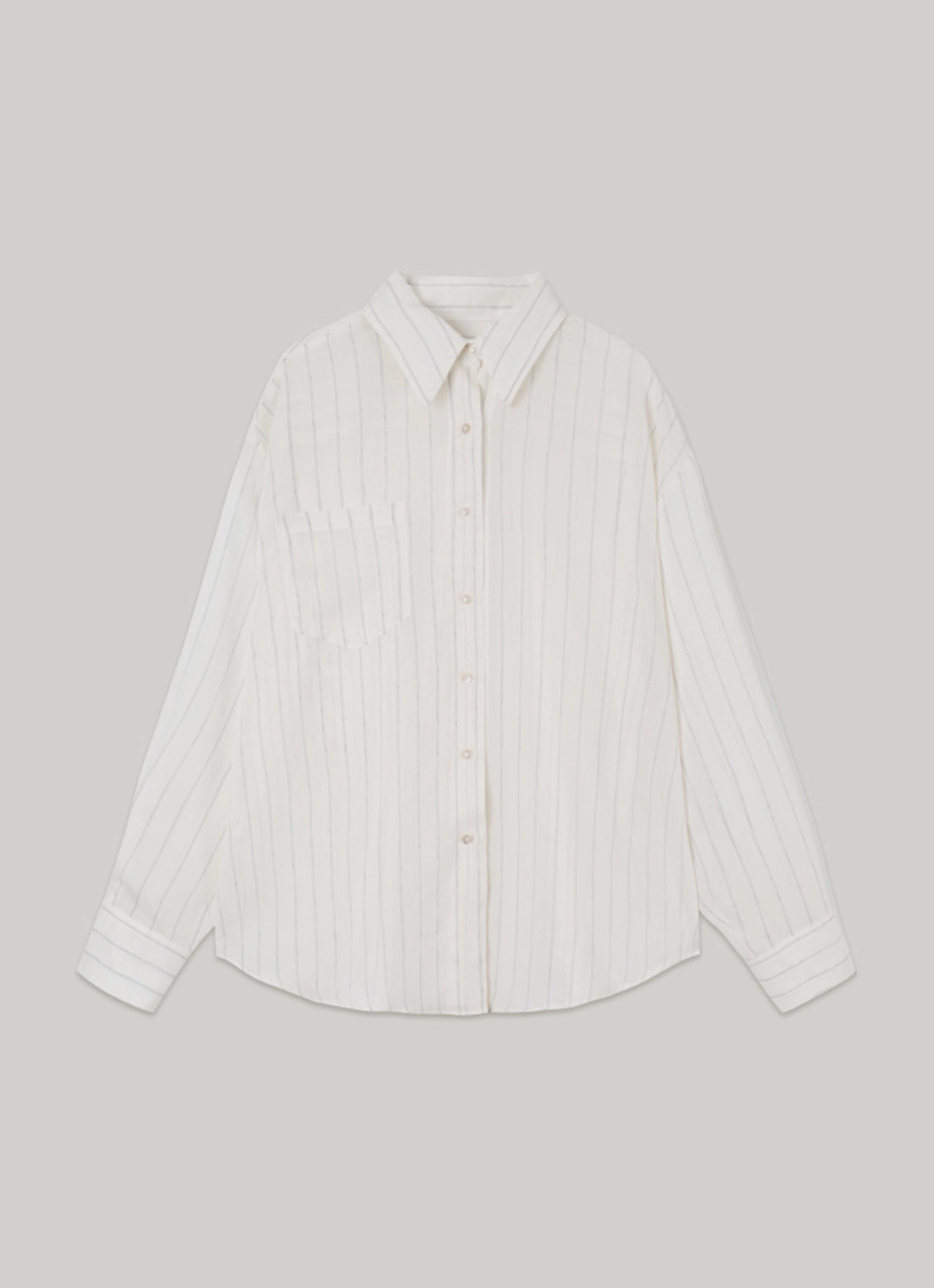 아워코모스 comos 1437 sheer linen stripe wrap shirts (2color) 상품 이미지 3
