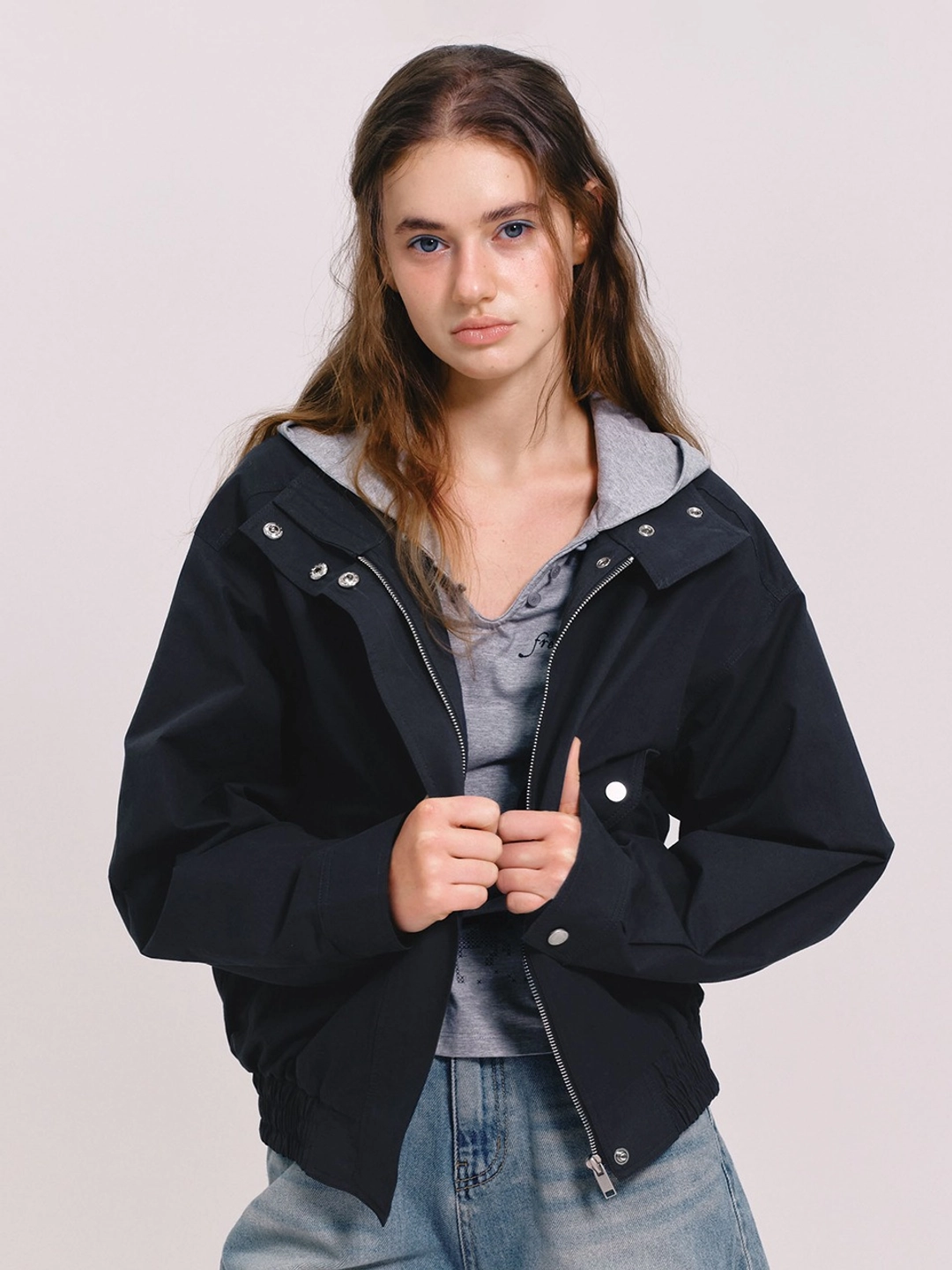 마가린핑거스 COTTON BOMBER JACKET (CHARCOAL) 상품 이미지 2