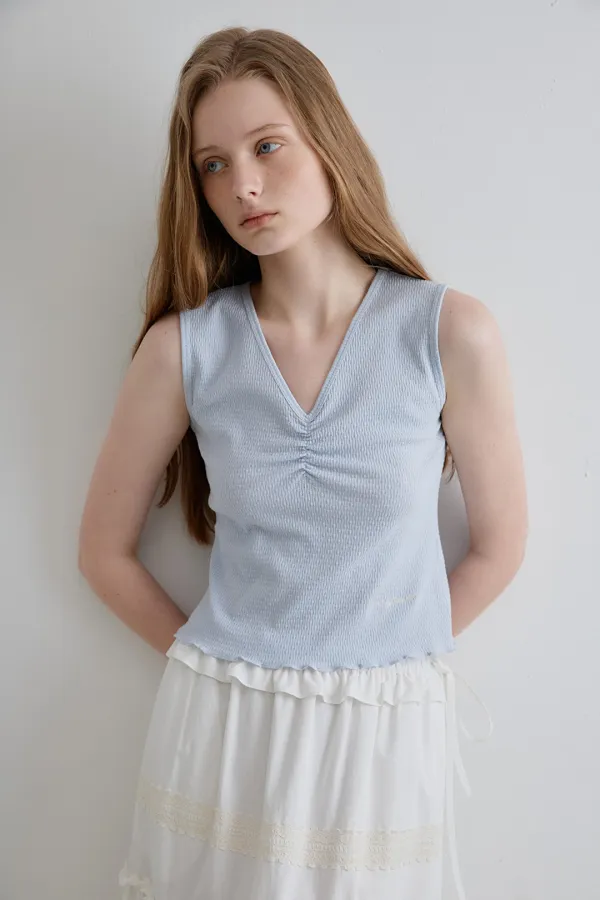 [3차_6/2예약배송]claude v-neck sleeveless top_blue