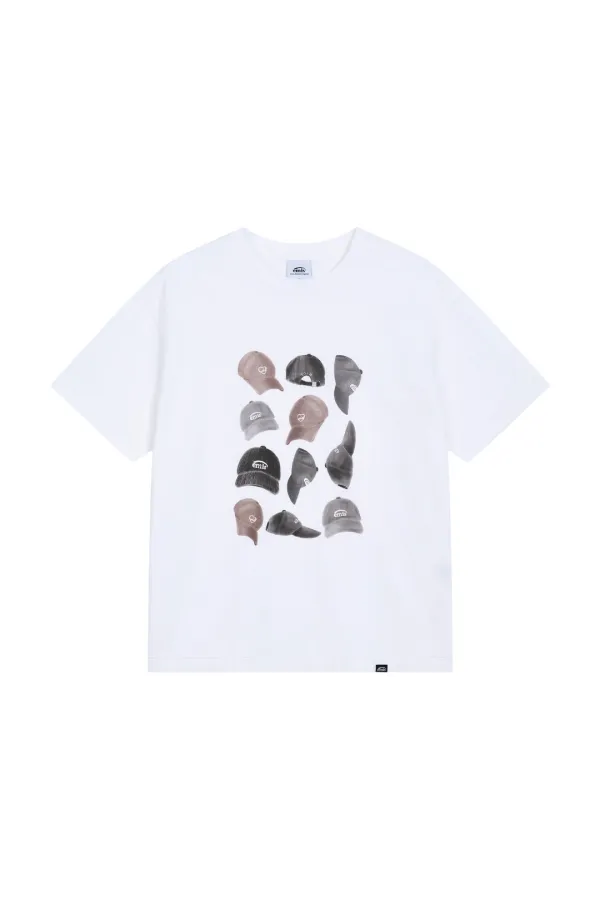 BALL CAP DRAWING T-SHIRT-WHITE
