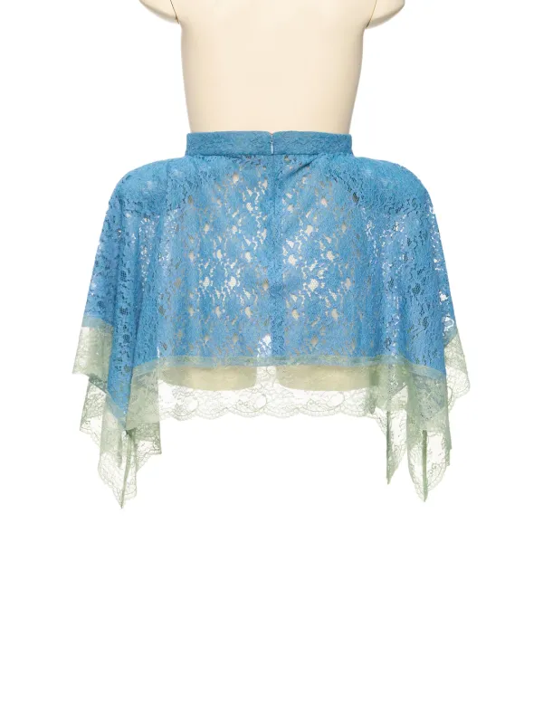 FW26 BLUE LACE DRAPED SKIRT