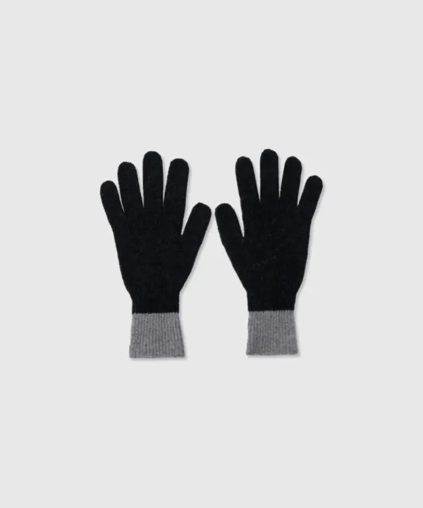 Two-tone wool gloves (Charcoal)