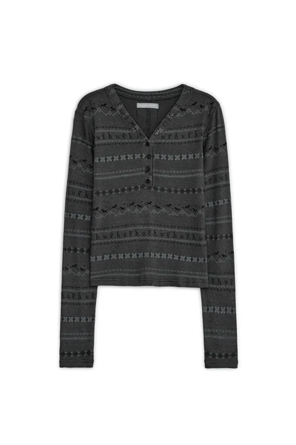 [9월 28일 출고] Nordic henry neck top (Charcoal)