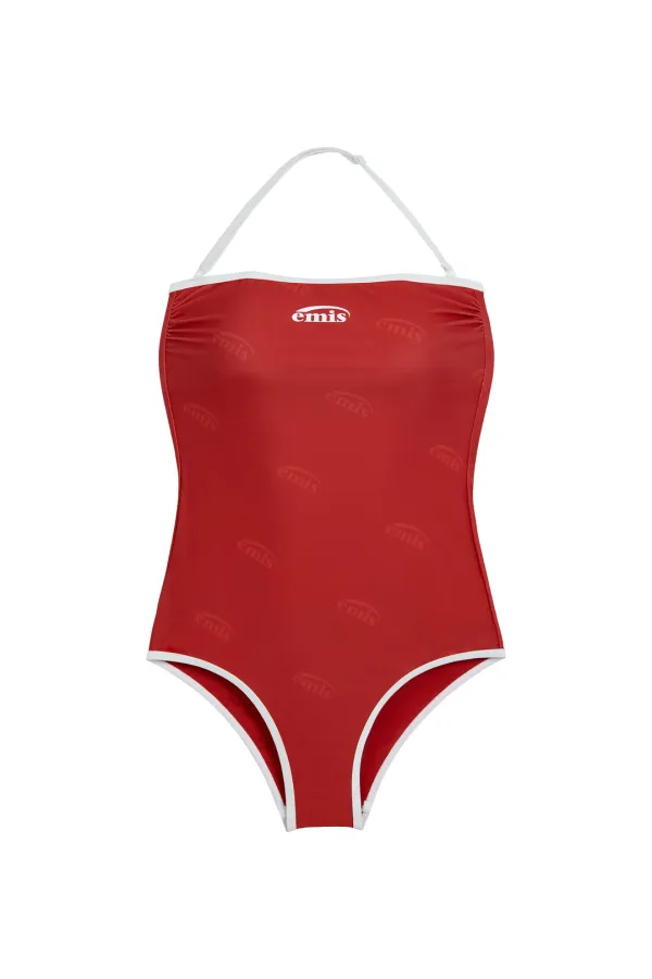 DETACHABLE STRAP SWIMSUIT-RED