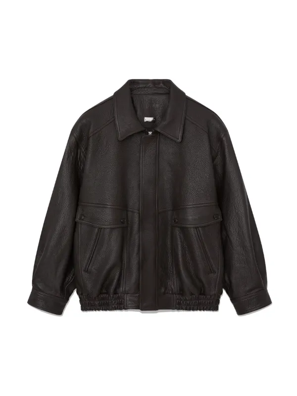 G LAMBSKIN LEATHER JACKET (DARK BROWN)