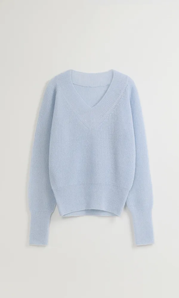 [10/19 예약배송] Kidmohair V-neck Pullover_Sky