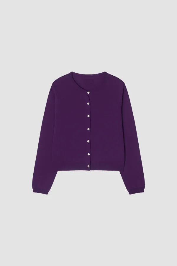 4th) Cara Violet Wool Cardigan