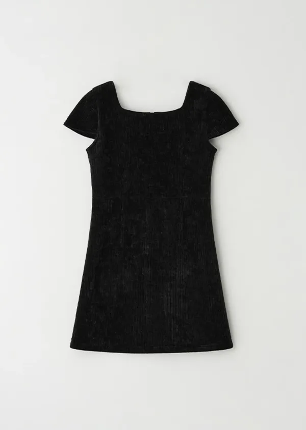 [기장선택] corduroy dress-black (short)