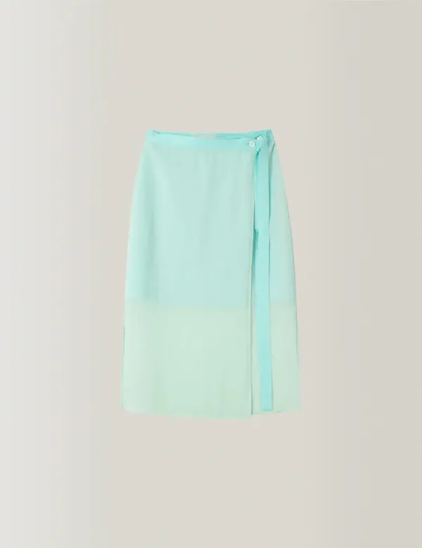Amalfi Sheer Wrap Skirt (Aqua Mint)