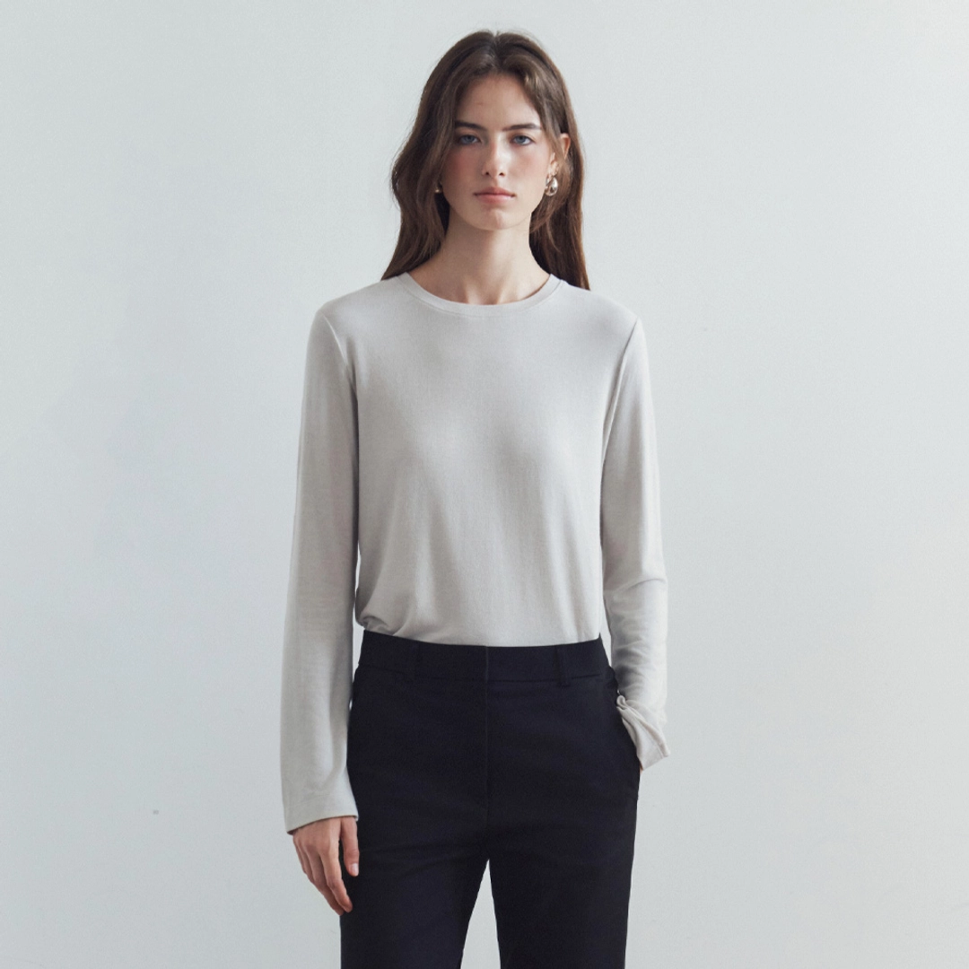 시야쥬 SITP5308 소프트 베이직 티셔츠_Light gray 상품 이미지 1