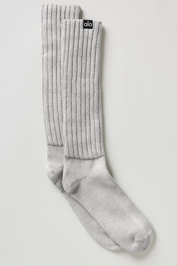 Unisex Washed Scrunch Sock - Hazy Grey Wash