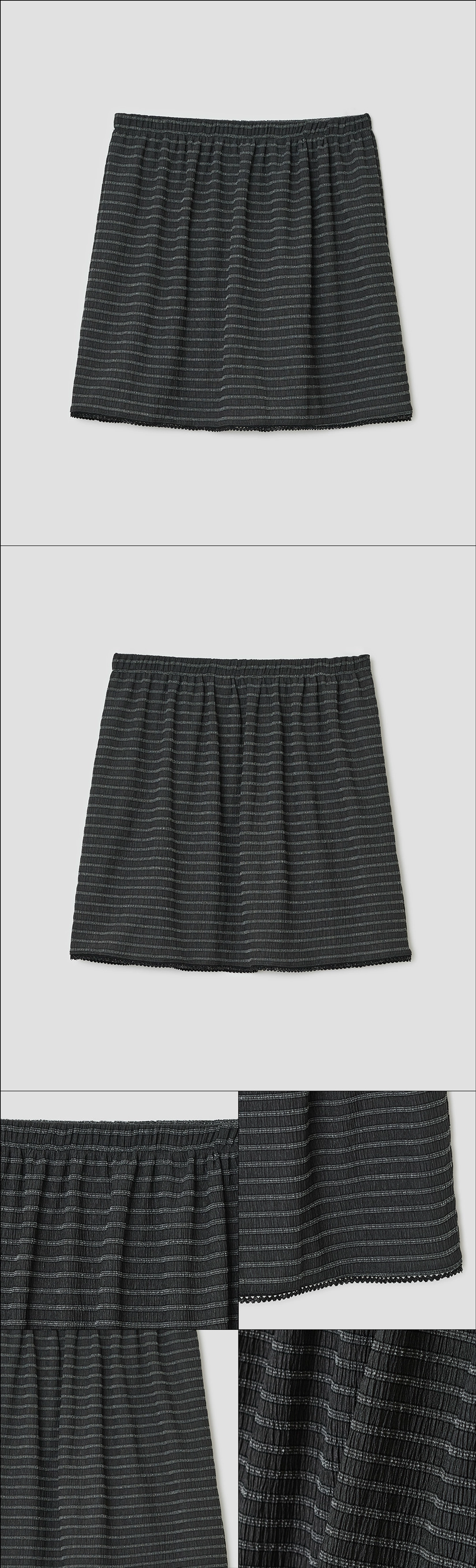 타입서비스 Layered Lace Skirt [Charcoal] 상품 이미지 2