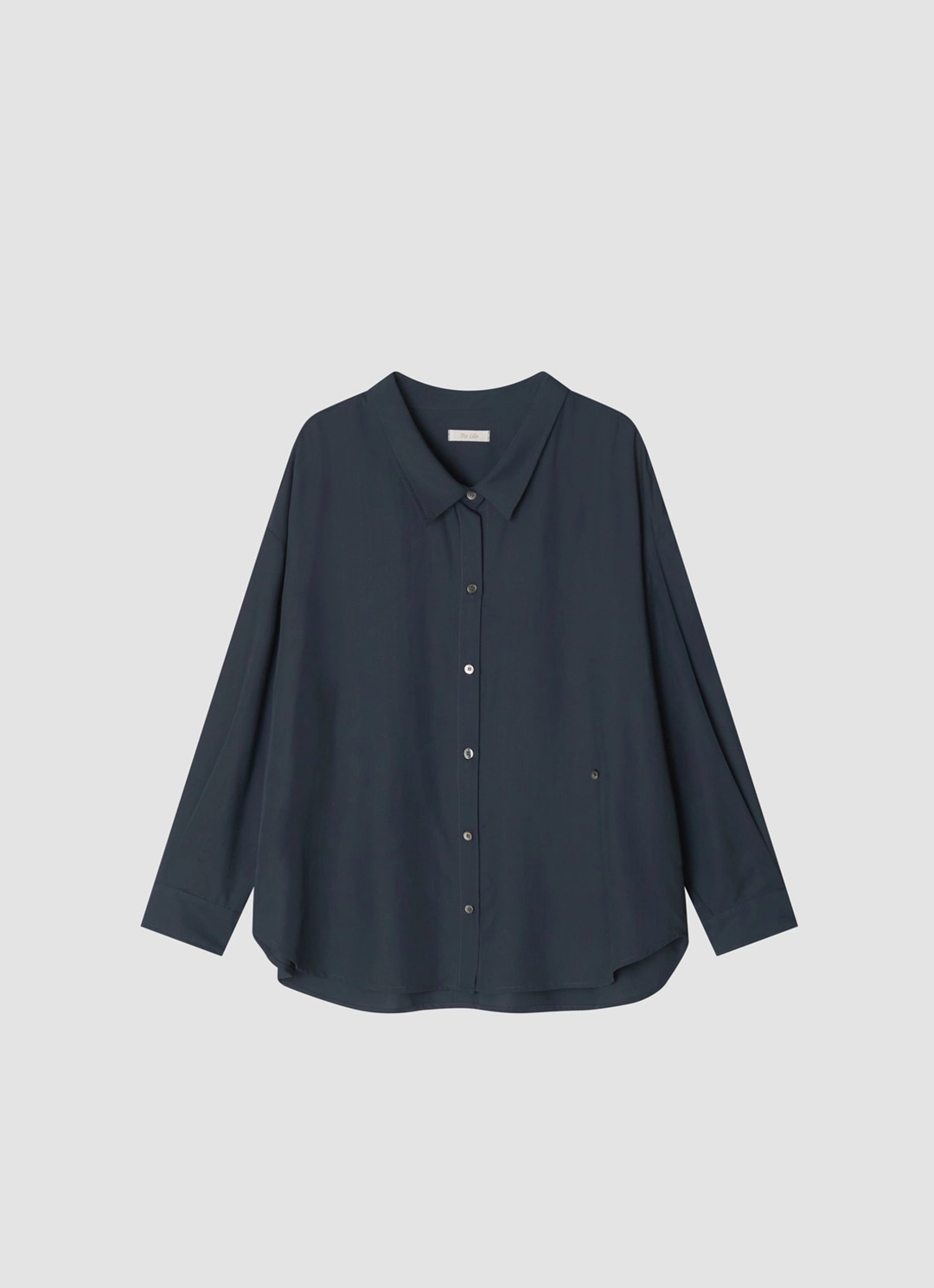 더릴 Open Collared Blouse_Navy 상품 이미지 1