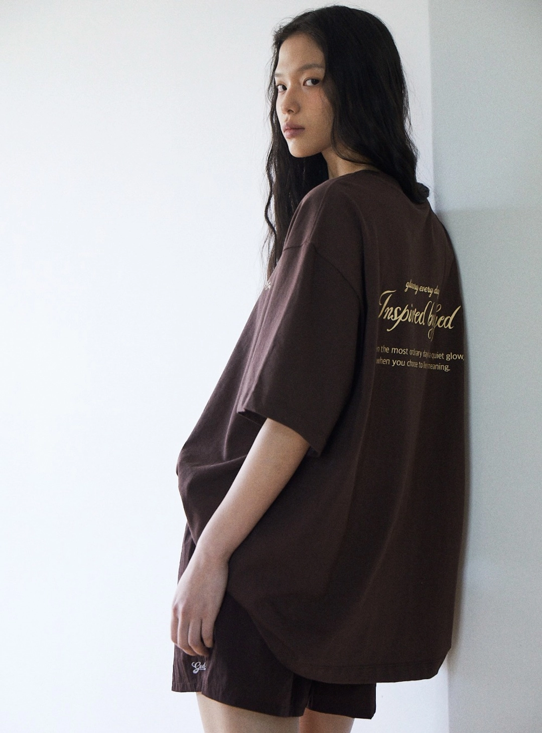 COTTON LOGO T-SHIRT - BROWN