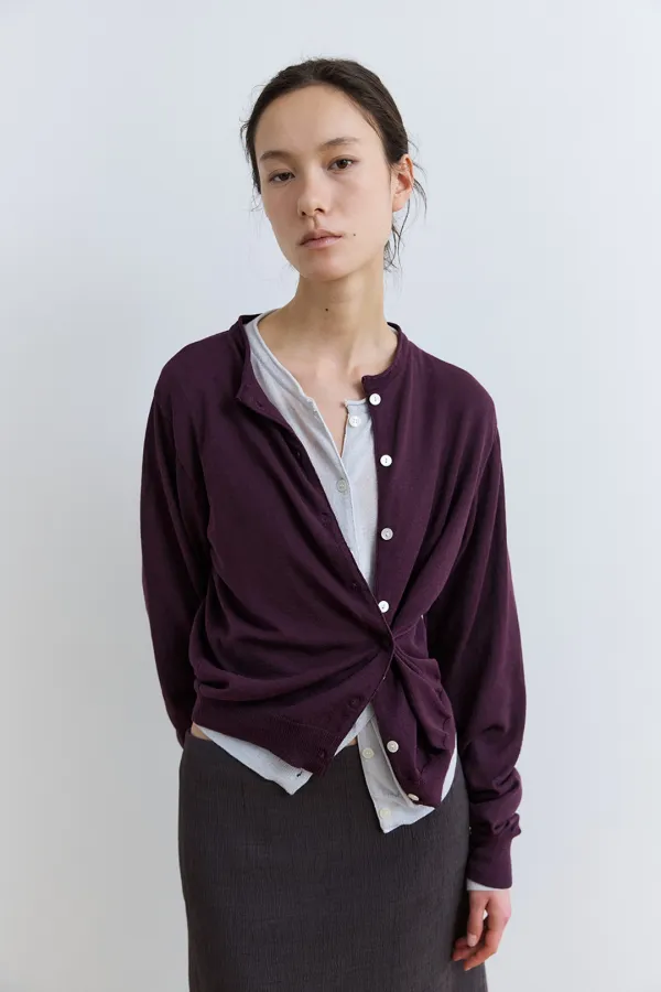 essential 2-way cardigan_plum