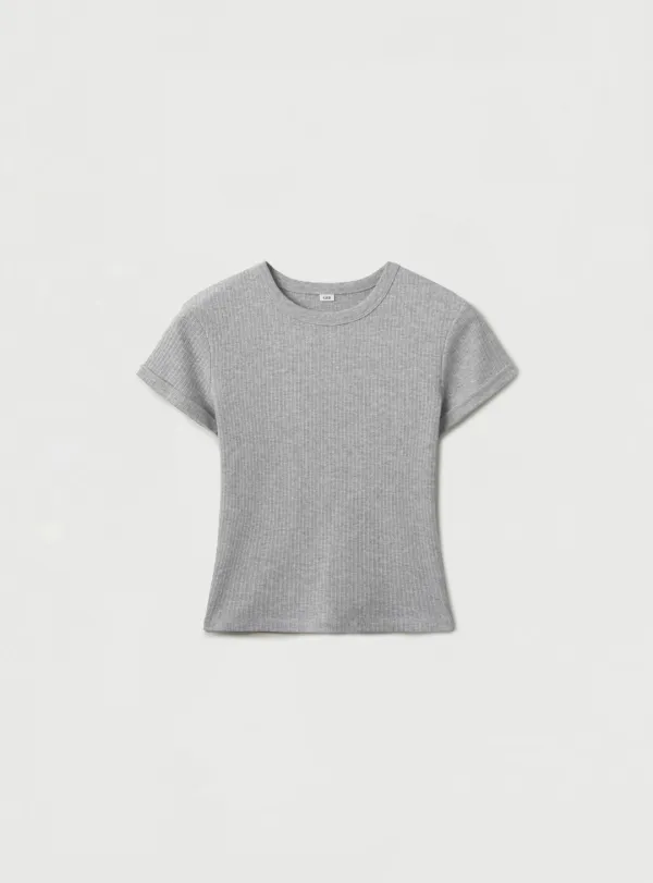 [3RD] RIBBED SOFT T-SHIRT - GRAY