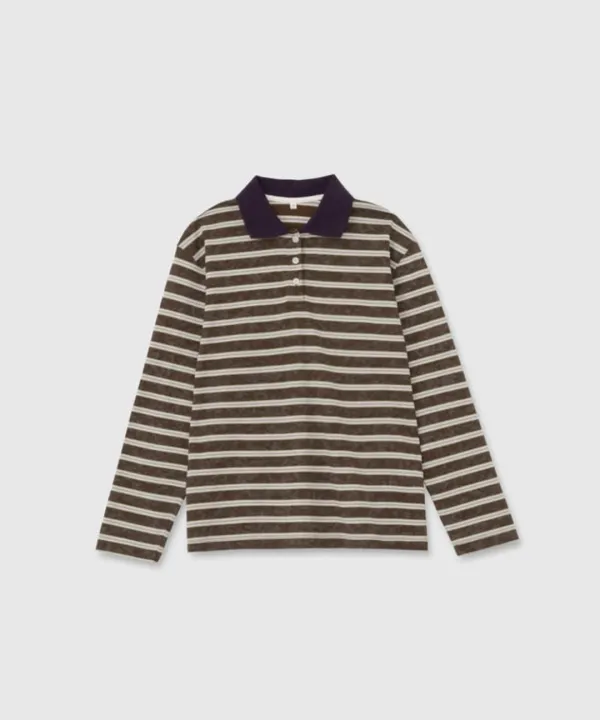 Brick stripe polo tee (Khaki)