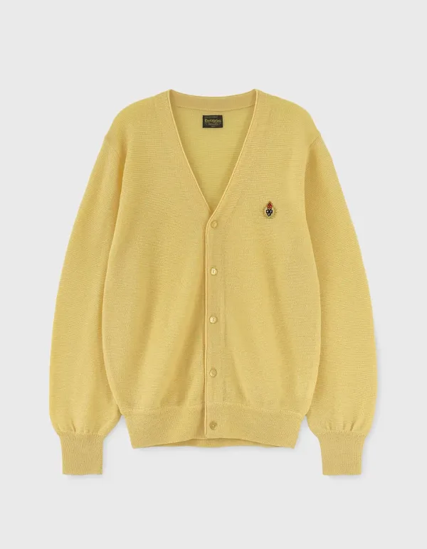 CREST MERINO WOOL CARDIGAN / Yellow