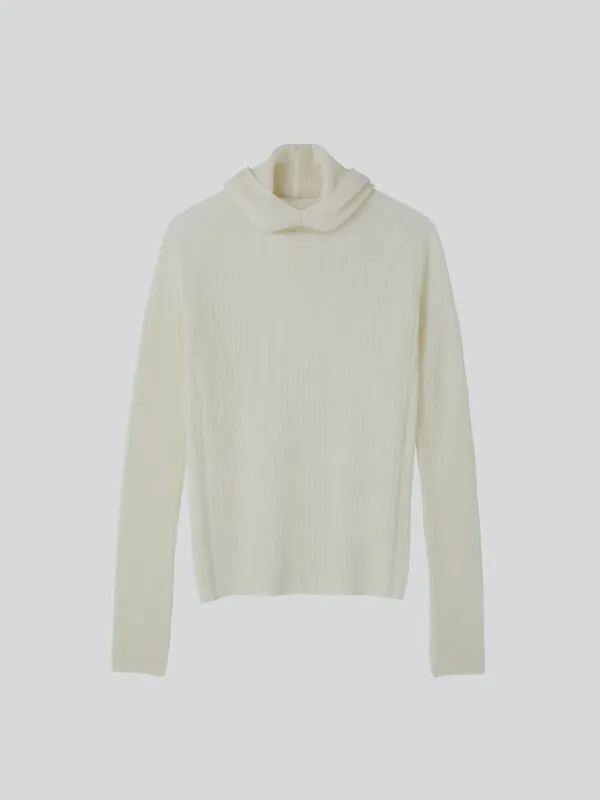 HAIRY BALACLAVA KNIT TOP (CREAM)