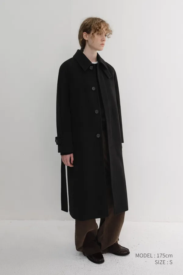 UNISEX BELTED CASHMERE MAC COAT BLACK_UDCO6D123BK