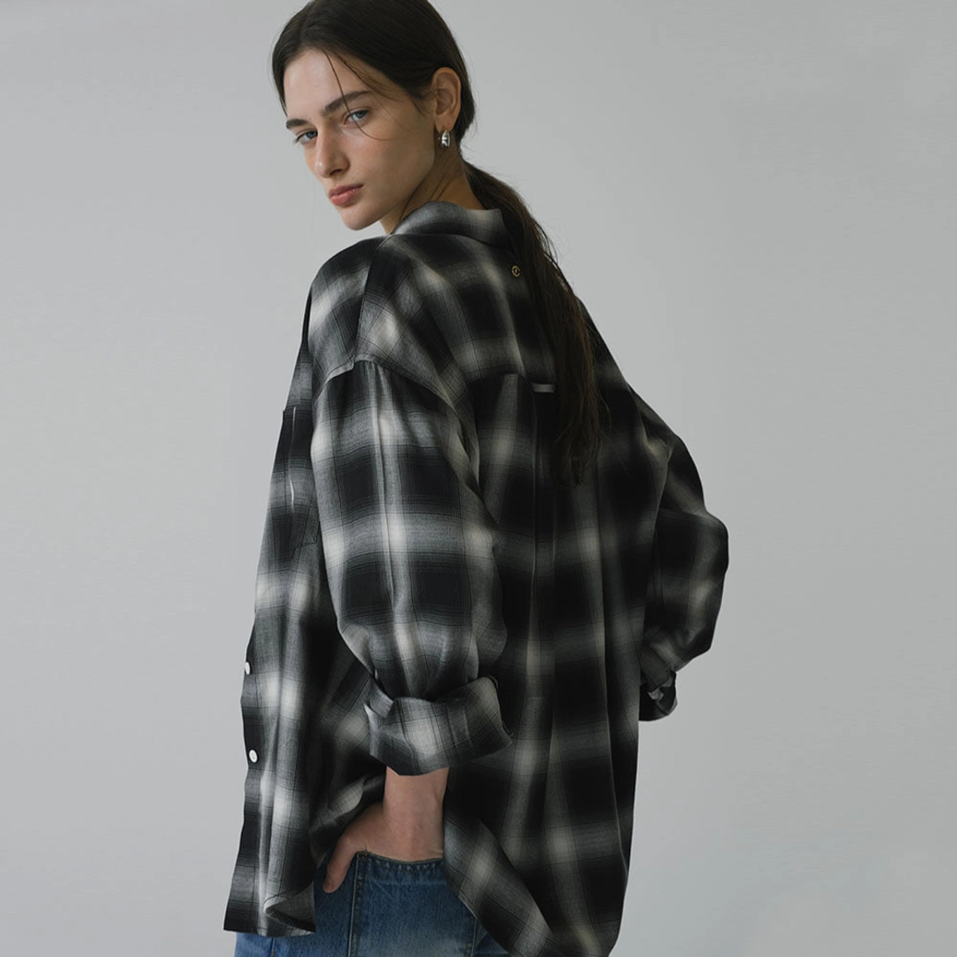 시야쥬 [EXCLUSIVE] SITP5220 KUWAMURA 미스티 체크 셔츠_Black check 상품 이미지 2