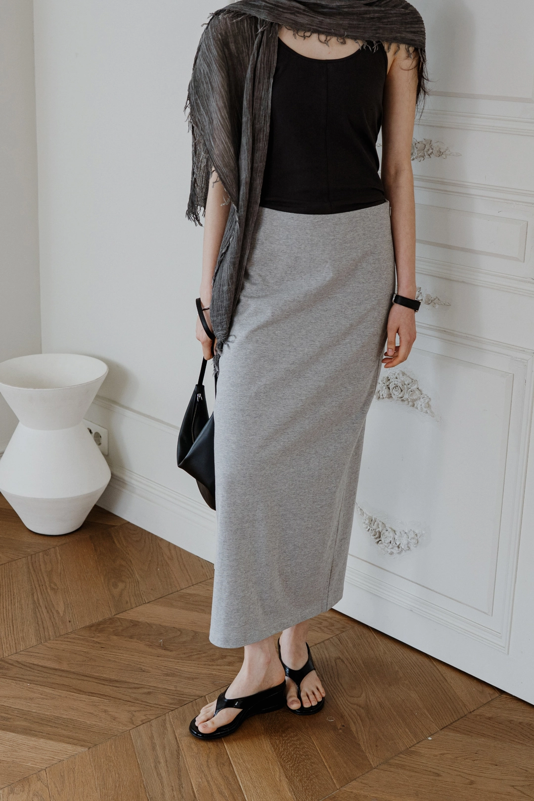 스앨더 46858_Gray cotton skirt 상품 이미지 2