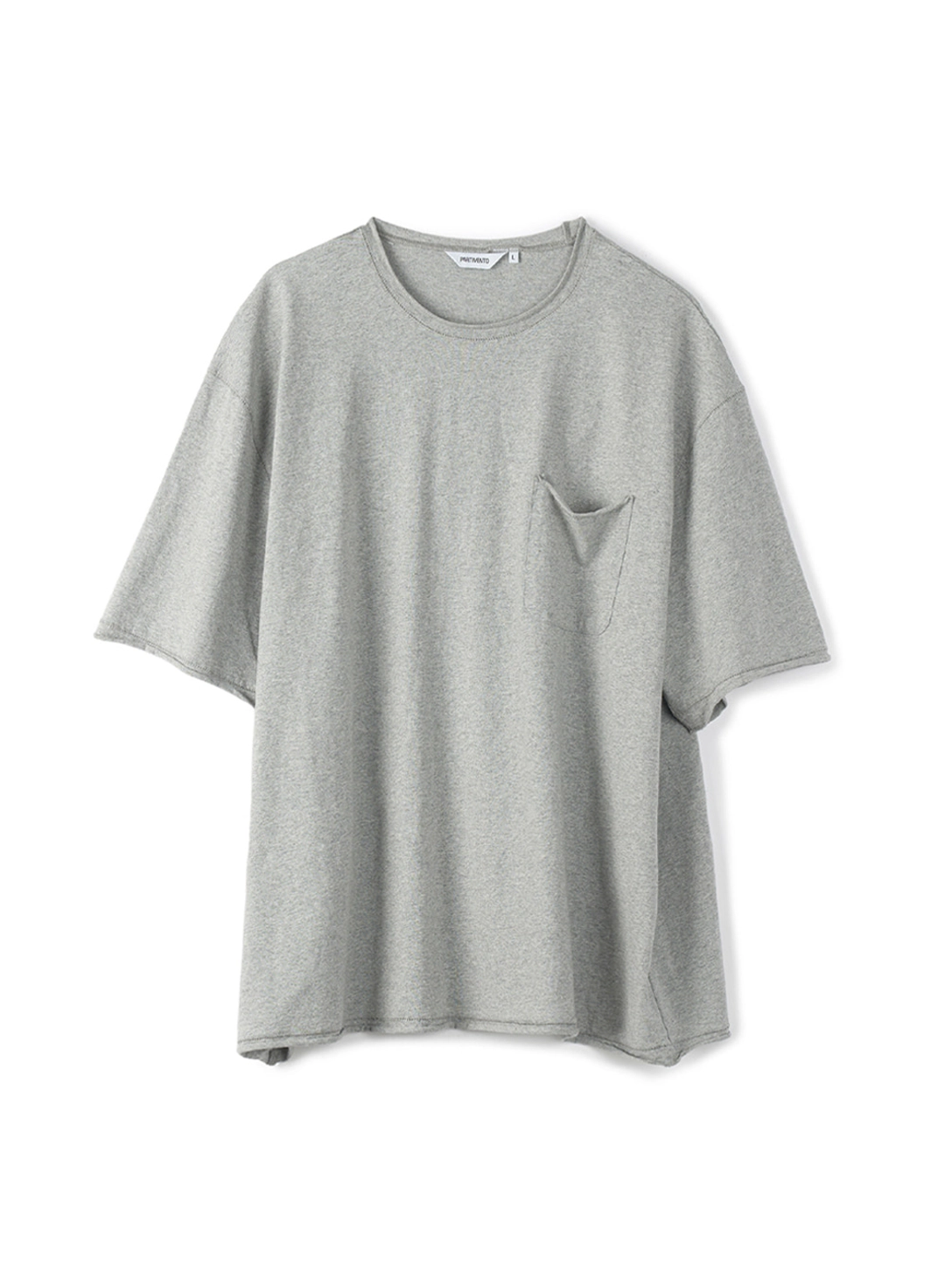파르티멘토 Raw Edge Pocket Tee_Melange Gray 상품 이미지 1