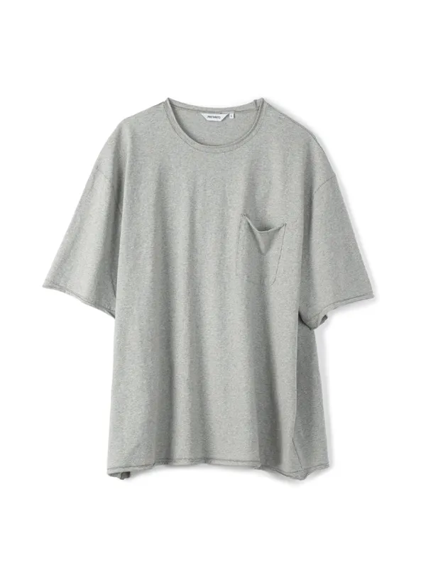 Raw Edge Pocket Tee_Melange Gray