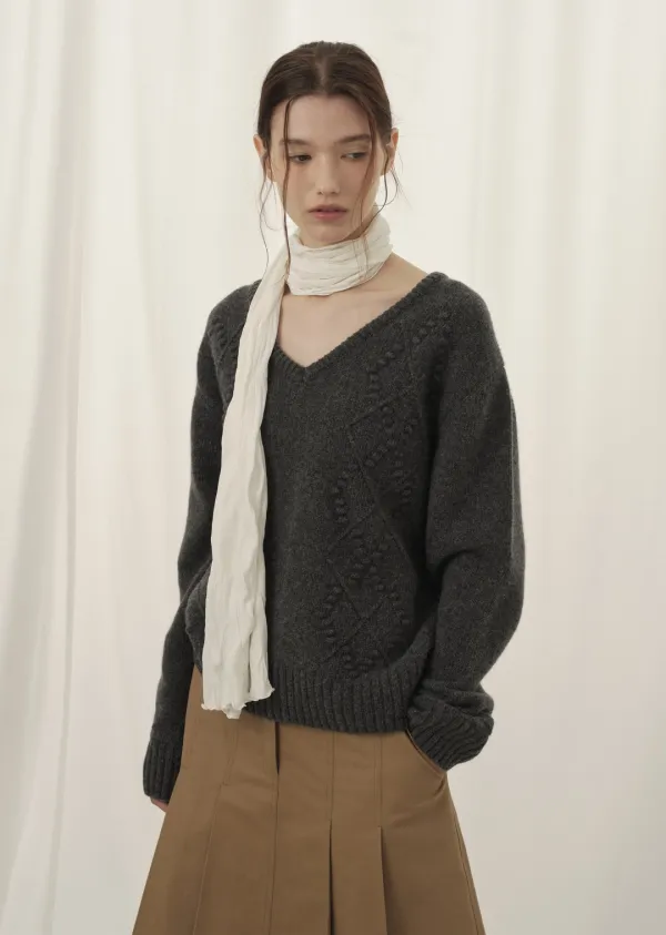 [9/21 예약배송] DOT ARGYLE PULLOVER (ash gray)