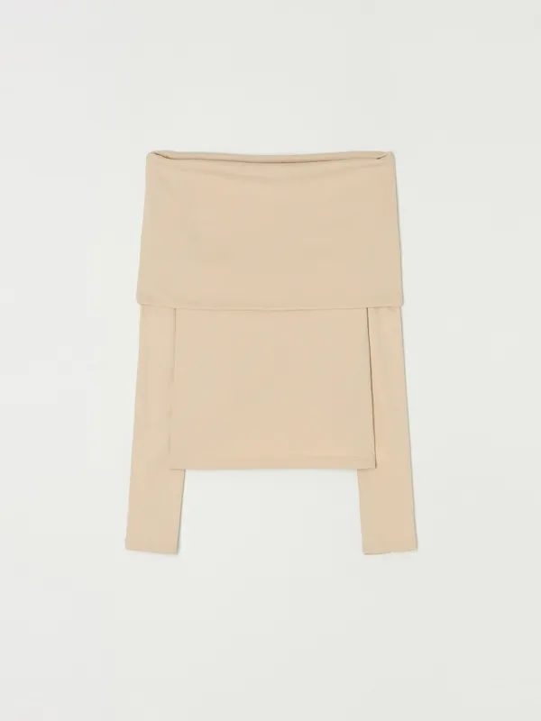 Luna off shoulder top - Beige