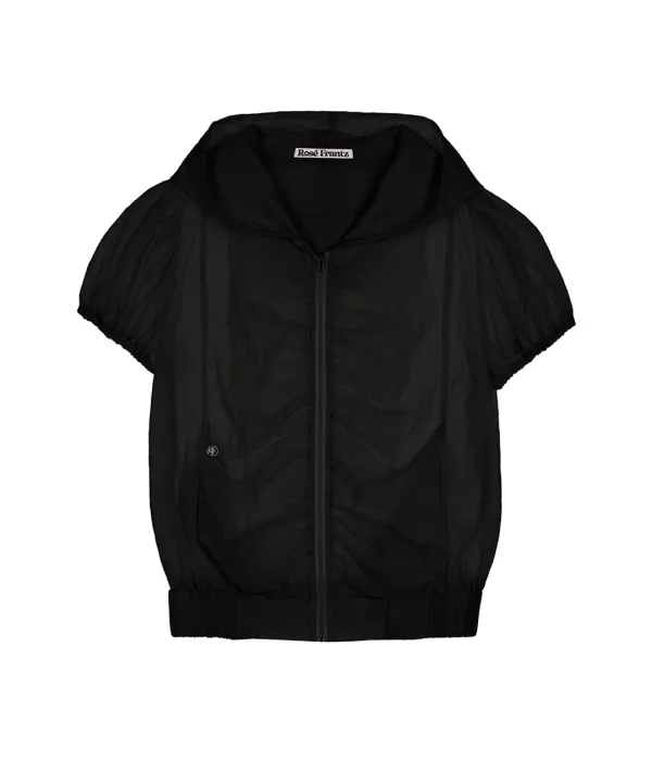 Half Shirring Windbreaker [Black]